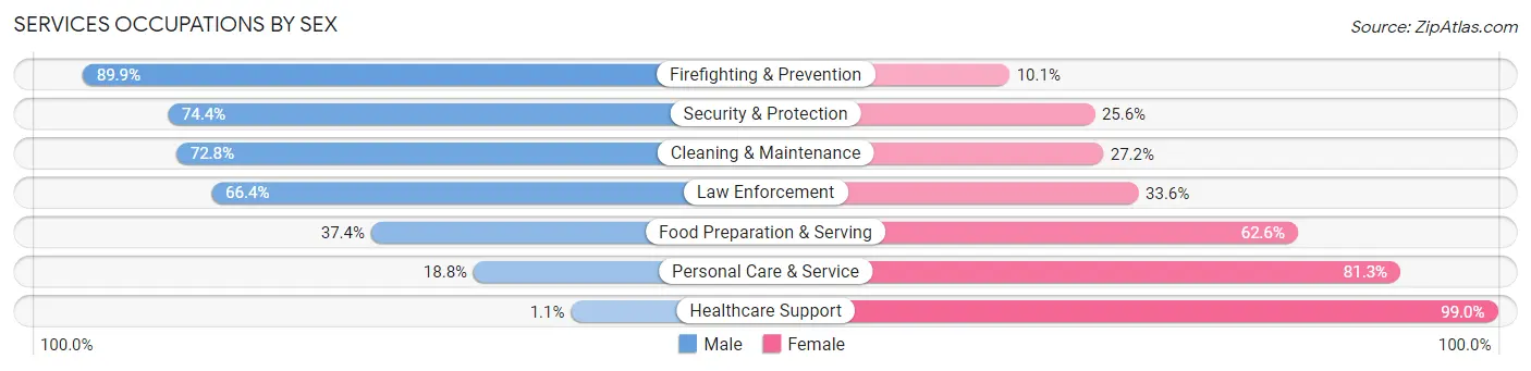 Services Occupations by Sex in Perry County