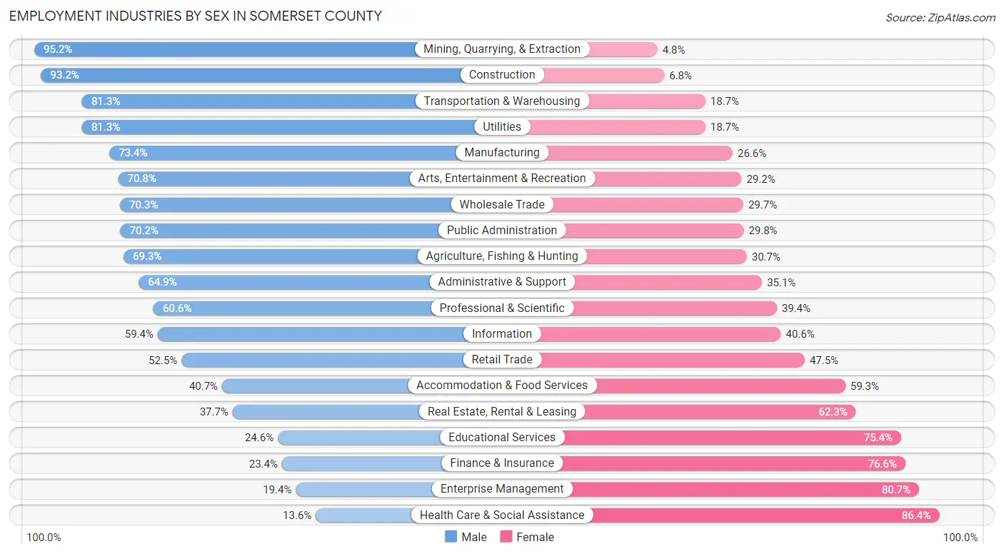 Employment Industries by Sex in Somerset County