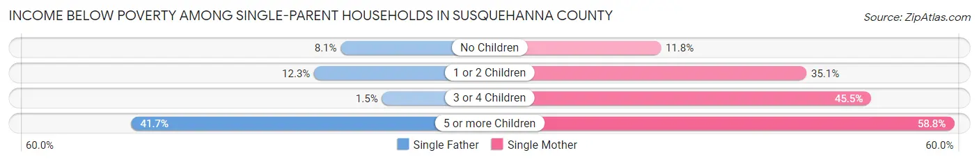 Income Below Poverty Among Single-Parent Households in Susquehanna County