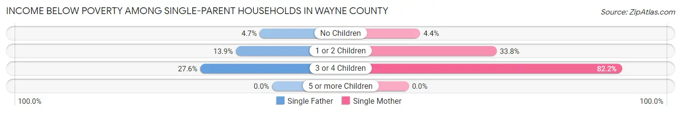 Income Below Poverty Among Single-Parent Households in Wayne County