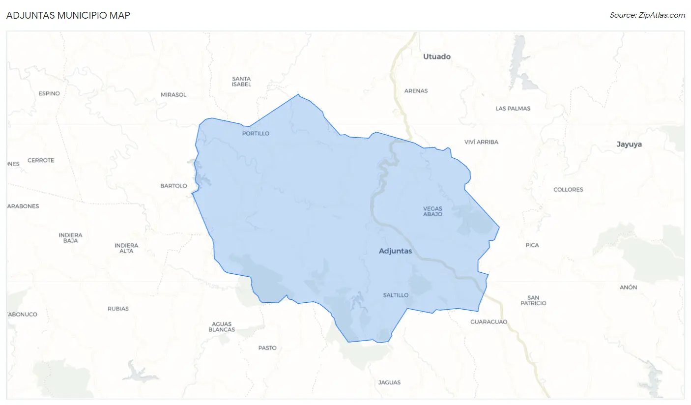 Adjuntas Municipio Map