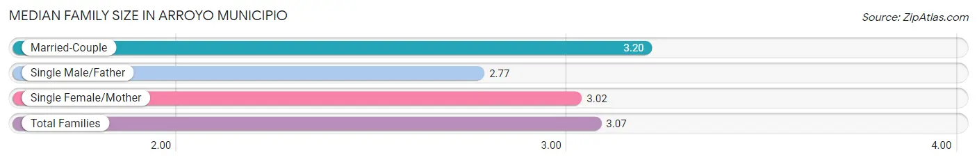 Median Family Size in Arroyo Municipio