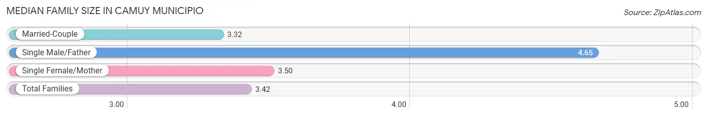 Median Family Size in Camuy Municipio