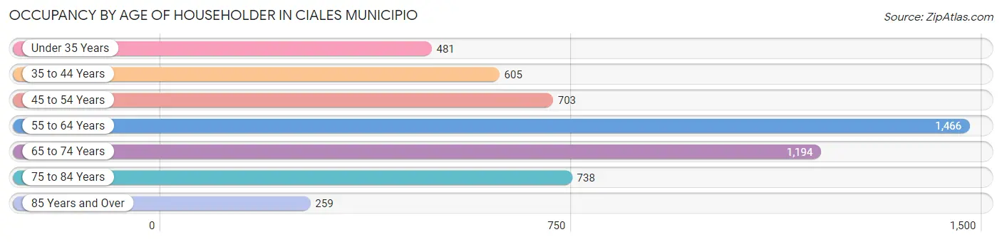 Occupancy by Age of Householder in Ciales Municipio