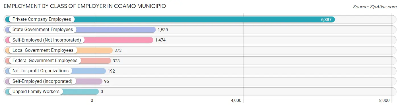 Employment by Class of Employer in Coamo Municipio