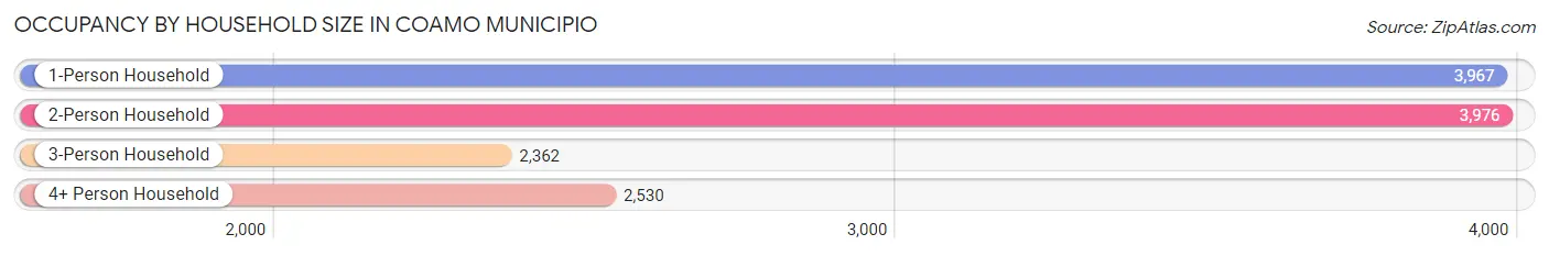 Occupancy by Household Size in Coamo Municipio