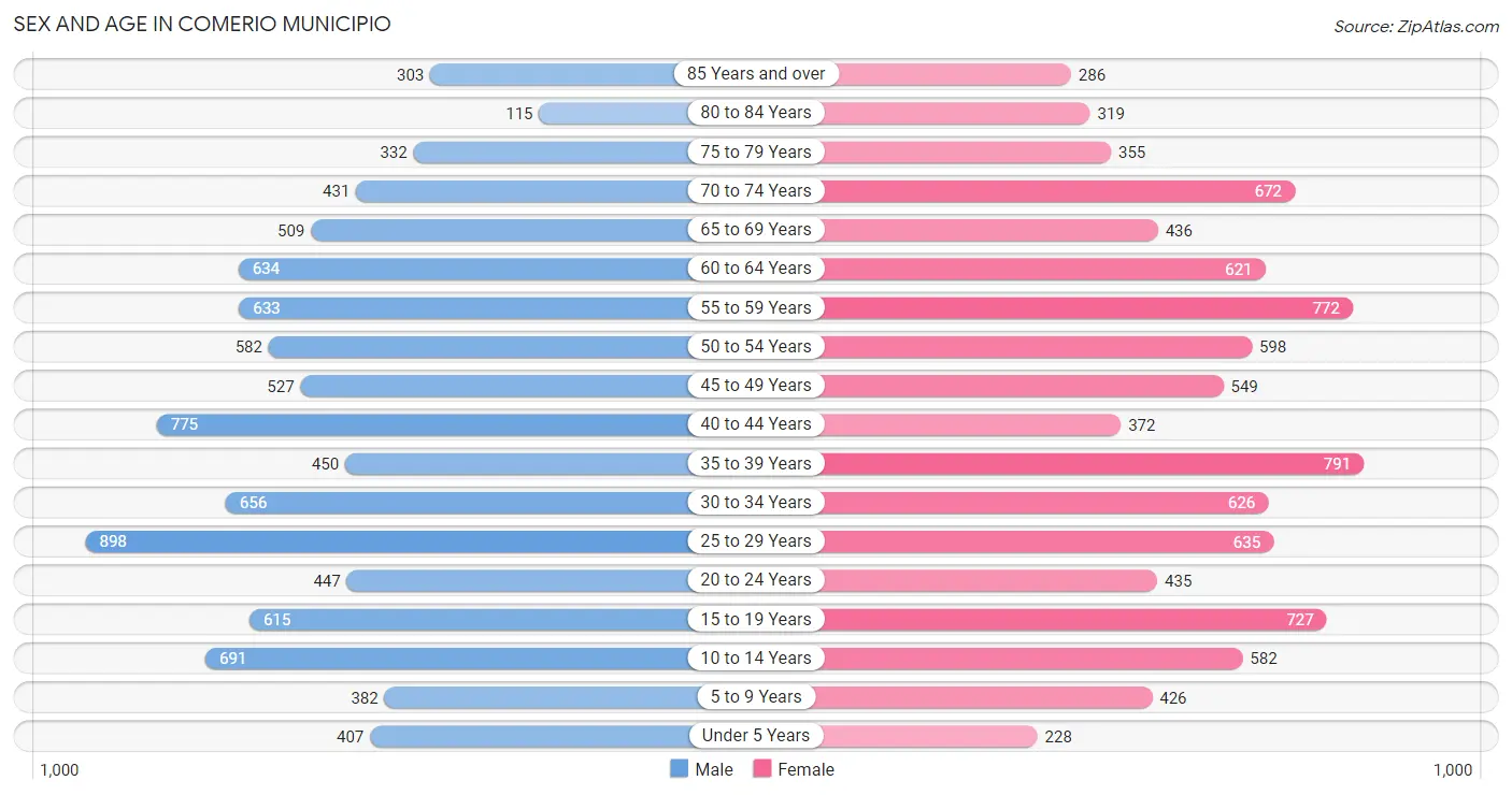 Sex and Age in Comerio Municipio