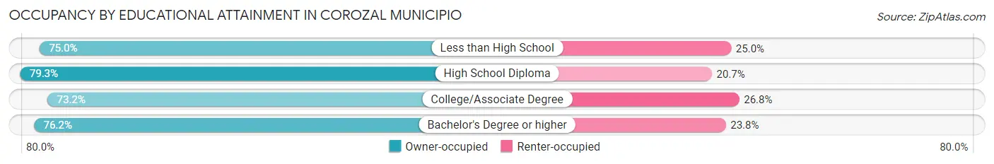 Occupancy by Educational Attainment in Corozal Municipio