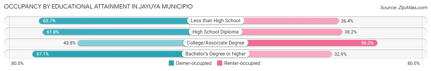 Occupancy by Educational Attainment in Jayuya Municipio