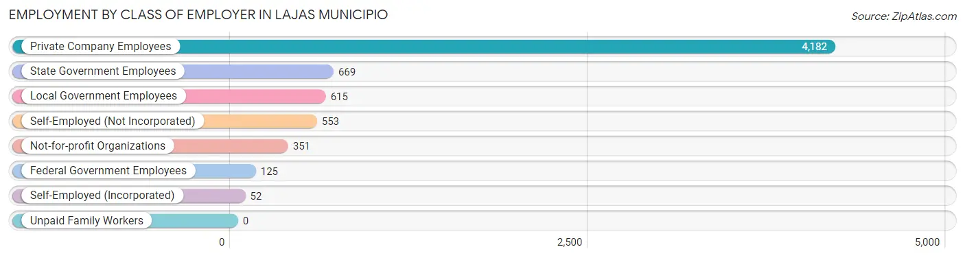 Employment by Class of Employer in Lajas Municipio