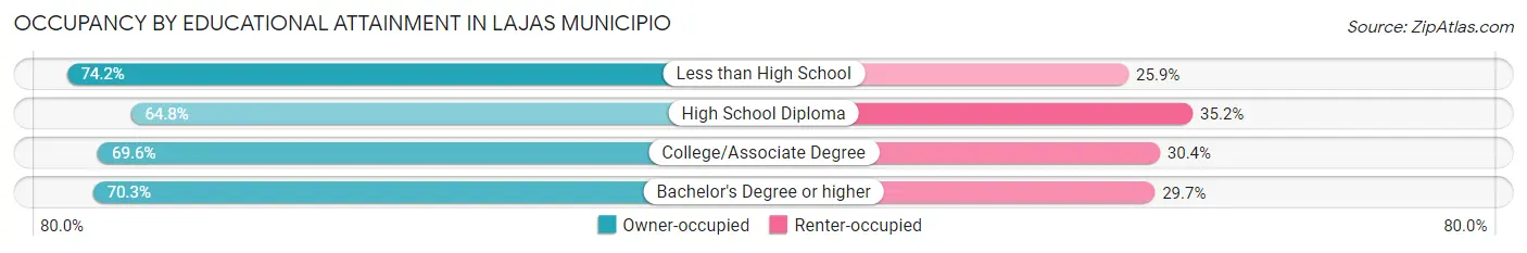 Occupancy by Educational Attainment in Lajas Municipio