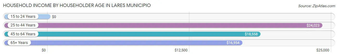 Household Income by Householder Age in Lares Municipio