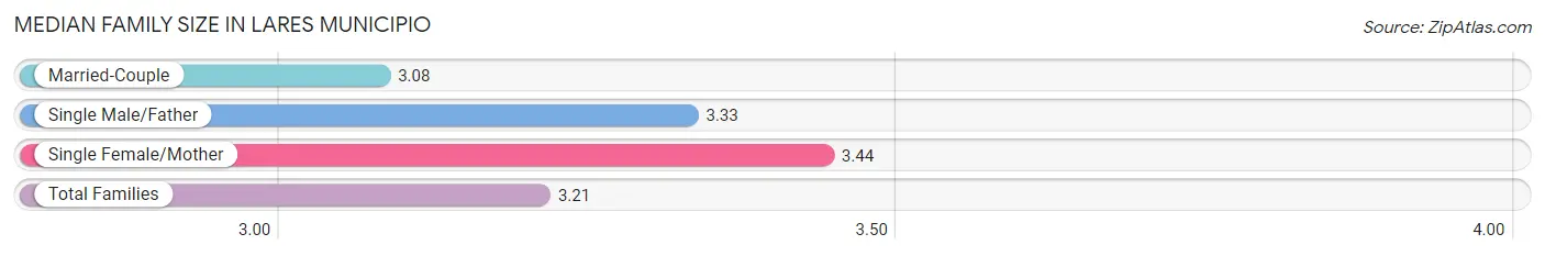 Median Family Size in Lares Municipio