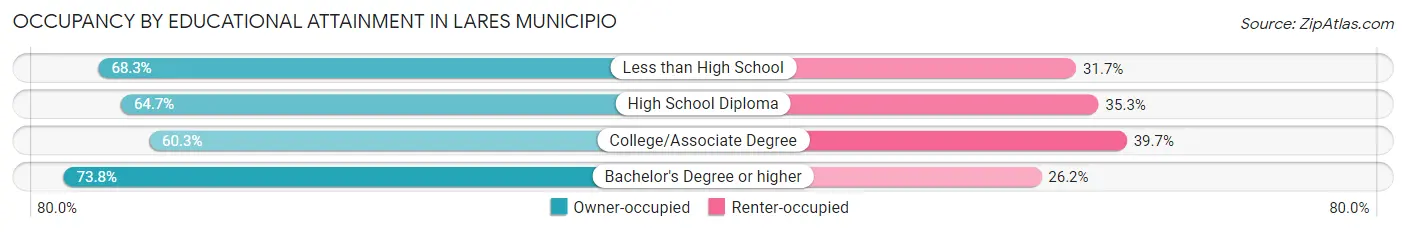 Occupancy by Educational Attainment in Lares Municipio