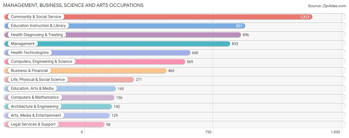 Management, Business, Science and Arts Occupations in Las Piedras Municipio