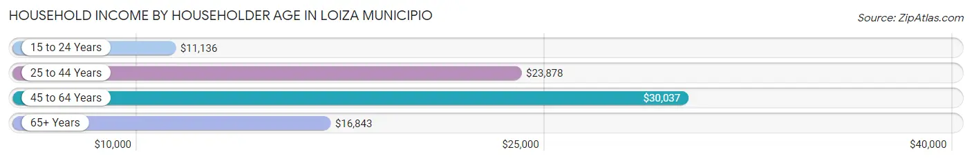 Household Income by Householder Age in Loiza Municipio