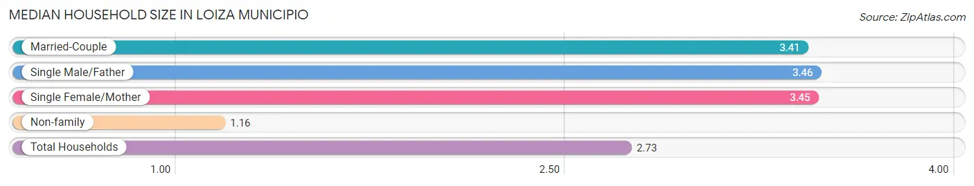 Median Household Size in Loiza Municipio