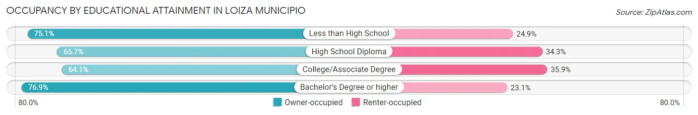 Occupancy by Educational Attainment in Loiza Municipio