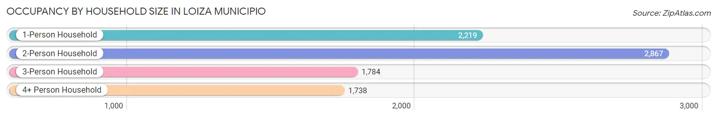 Occupancy by Household Size in Loiza Municipio