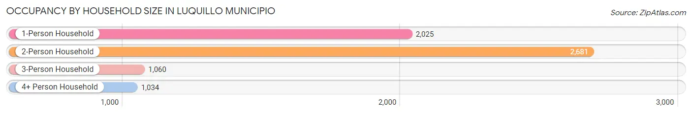 Occupancy by Household Size in Luquillo Municipio