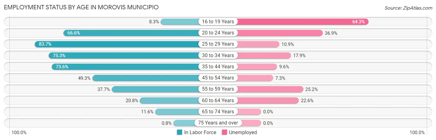 Employment Status by Age in Morovis Municipio