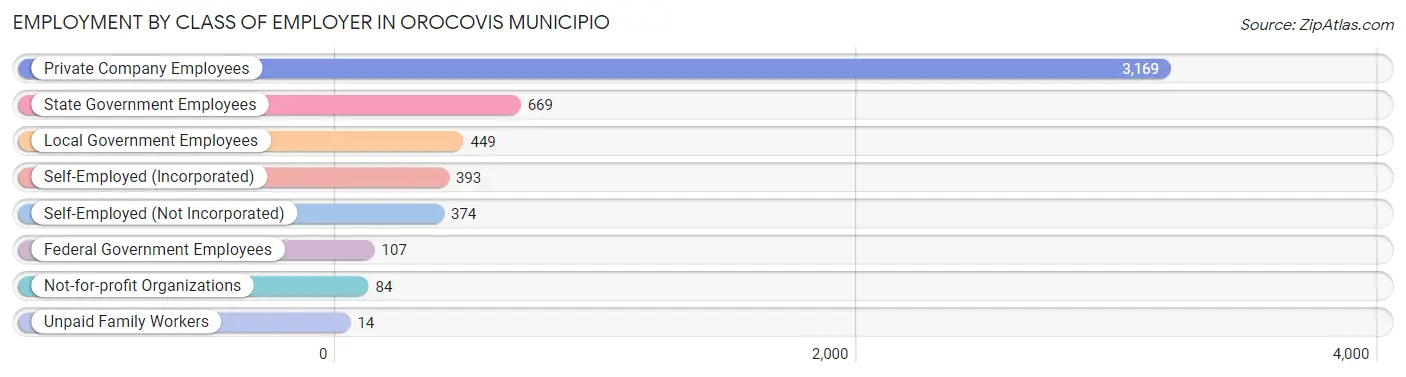 Employment by Class of Employer in Orocovis Municipio