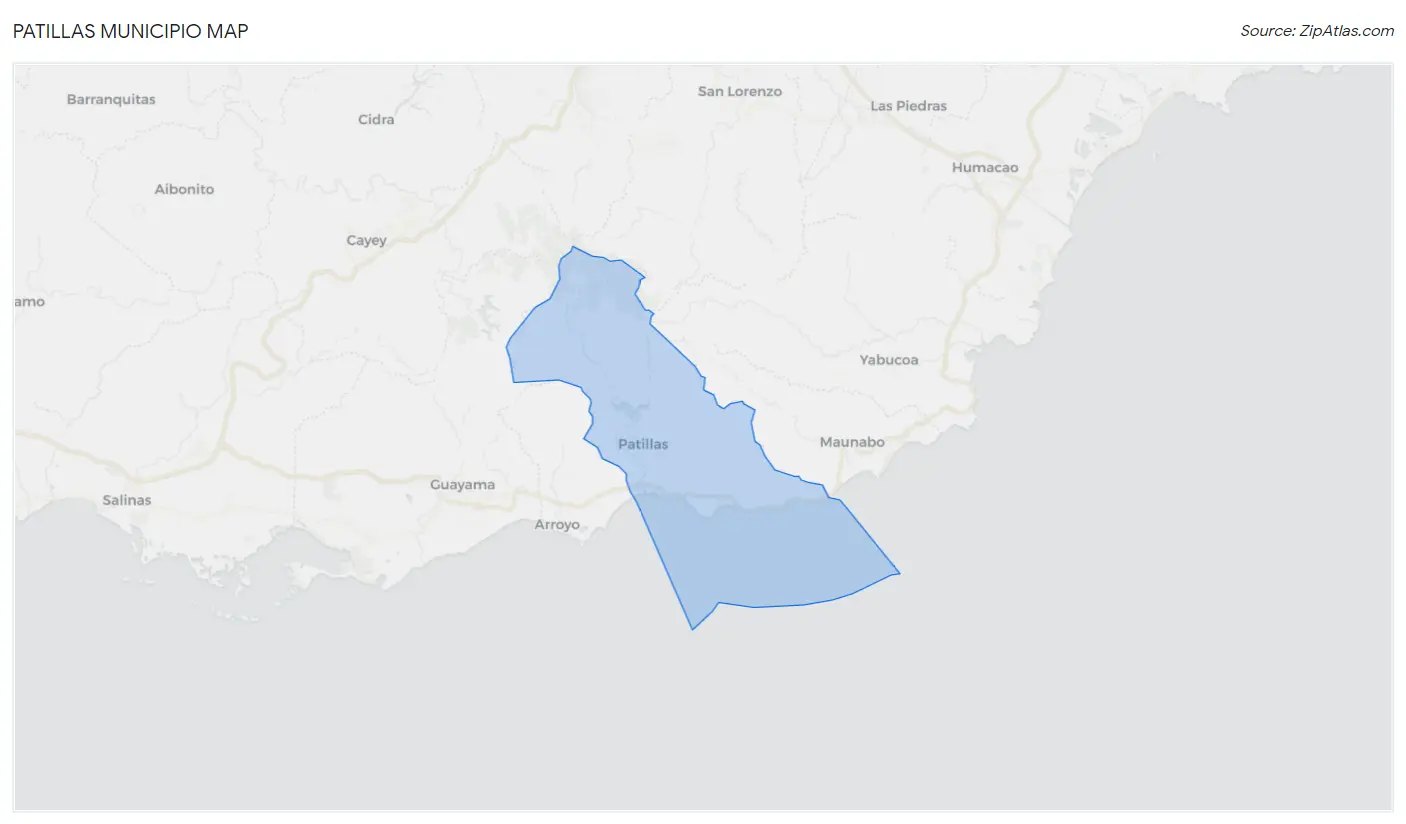 Patillas Municipio Map