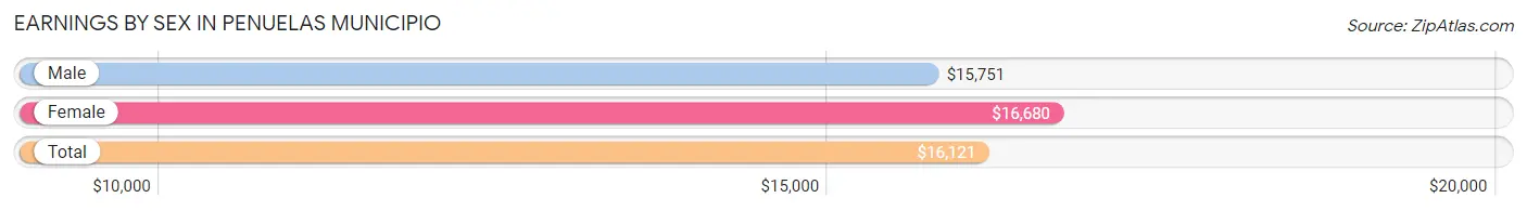 Earnings by Sex in Penuelas Municipio