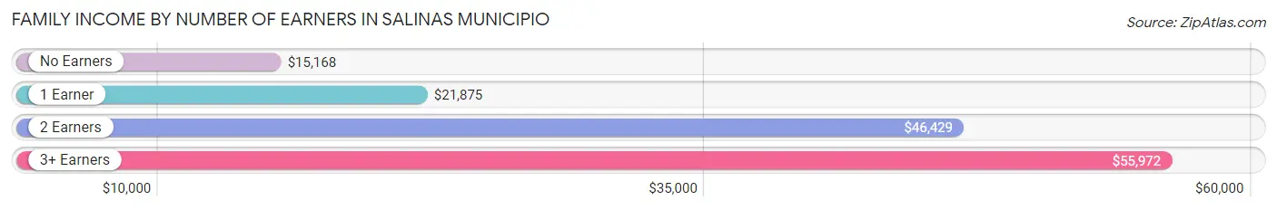 Family Income by Number of Earners in Salinas Municipio