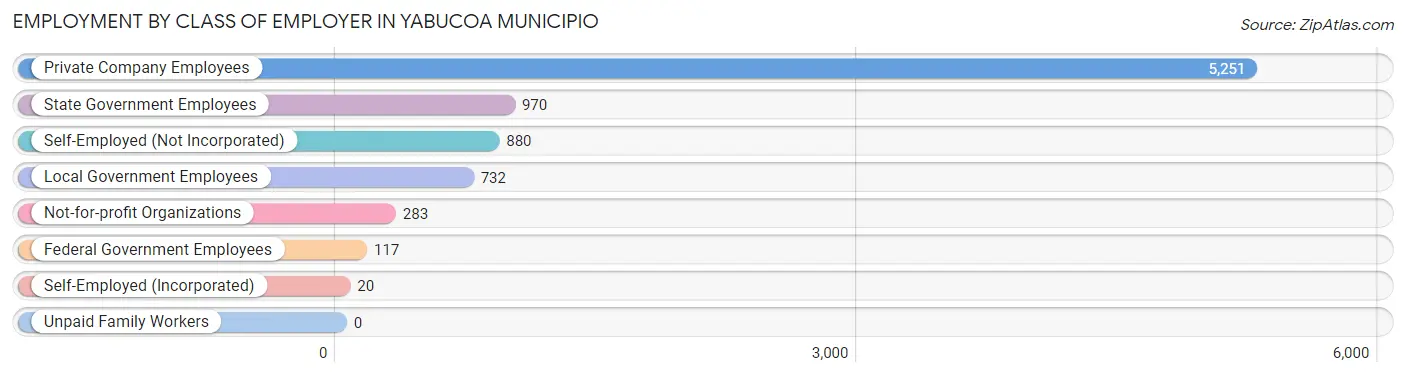 Employment by Class of Employer in Yabucoa Municipio