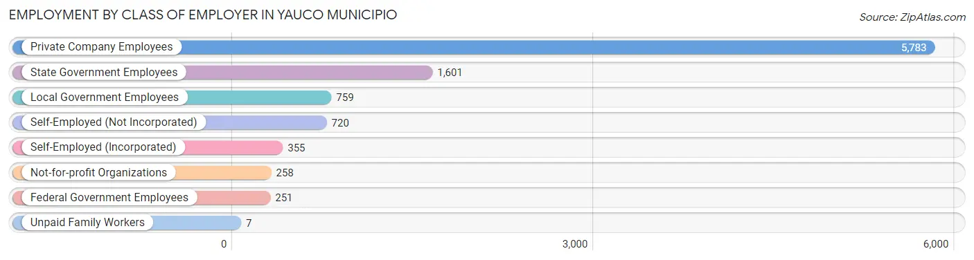 Employment by Class of Employer in Yauco Municipio