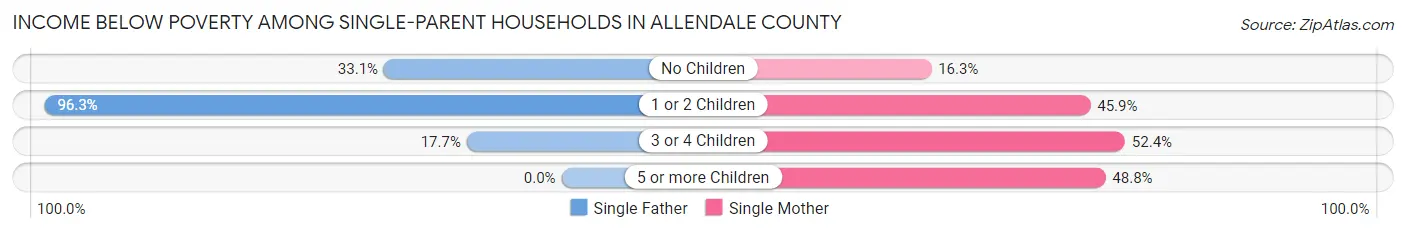 Income Below Poverty Among Single-Parent Households in Allendale County