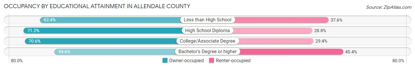 Occupancy by Educational Attainment in Allendale County