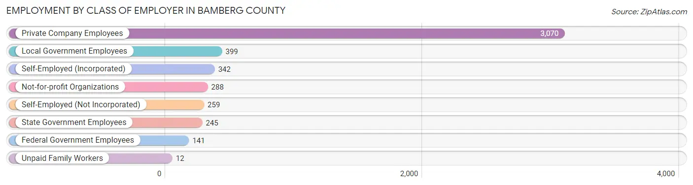 Employment by Class of Employer in Bamberg County