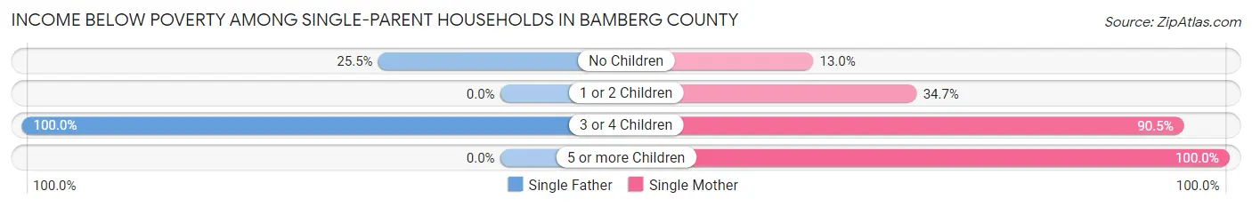 Income Below Poverty Among Single-Parent Households in Bamberg County