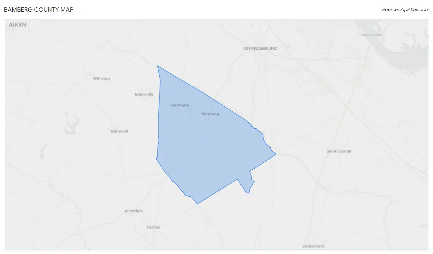 Bamberg County Map