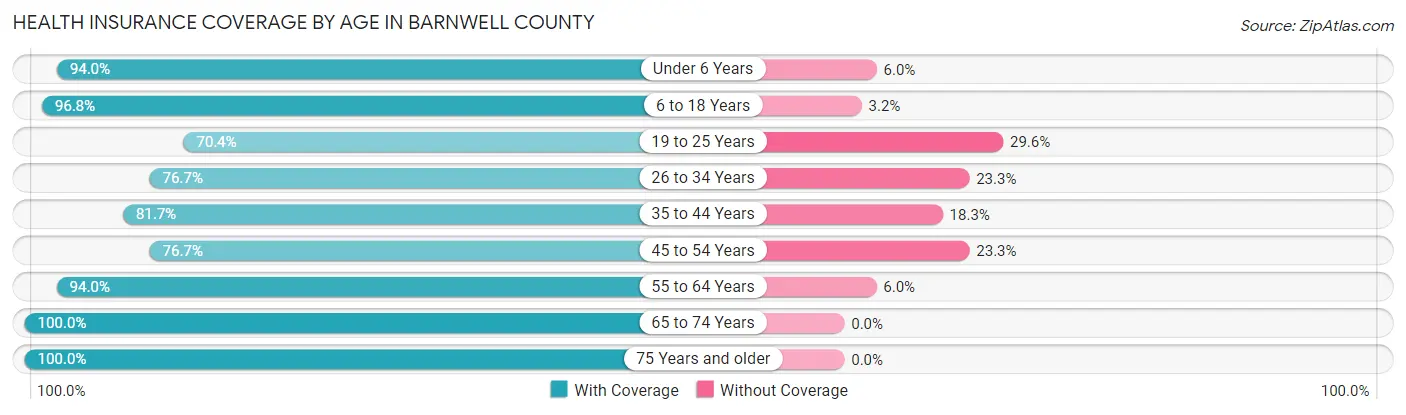 Health Insurance Coverage by Age in Barnwell County