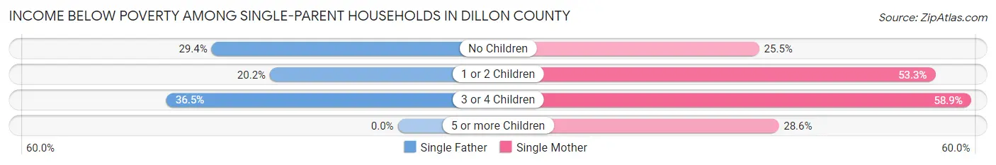 Income Below Poverty Among Single-Parent Households in Dillon County