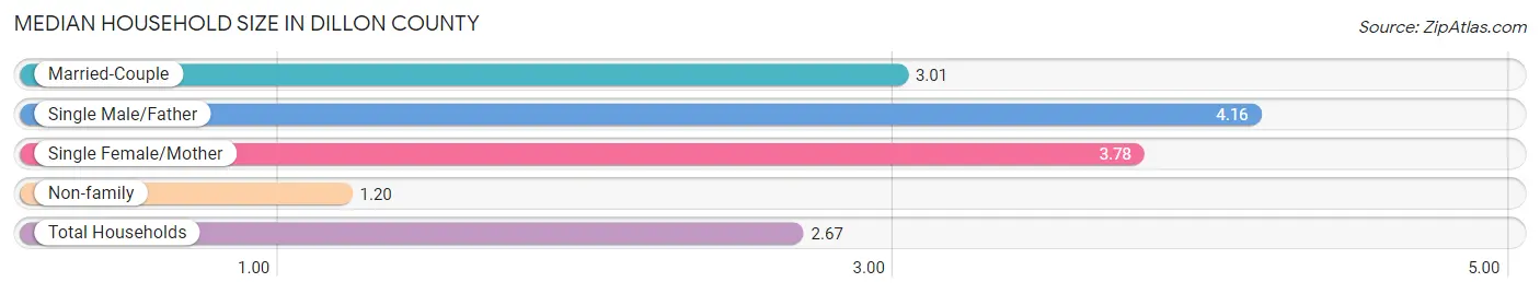 Median Household Size in Dillon County