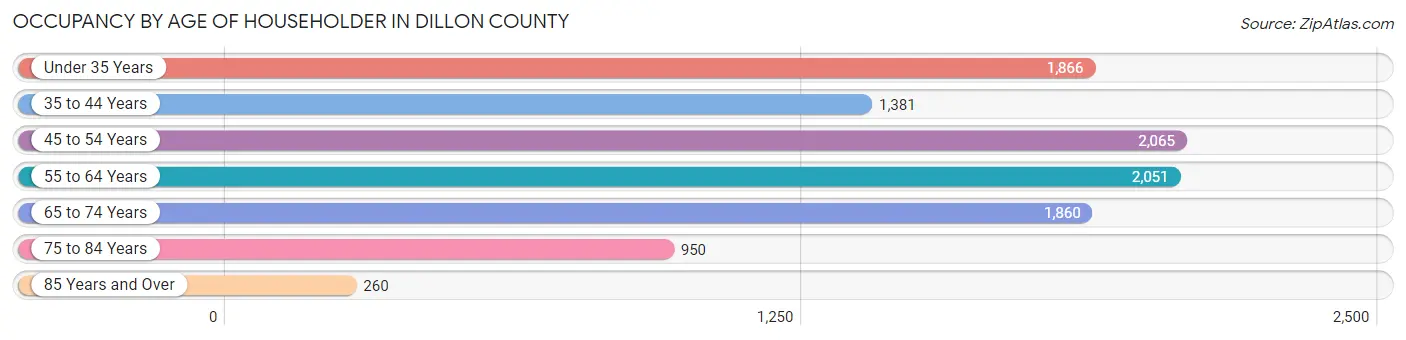 Occupancy by Age of Householder in Dillon County