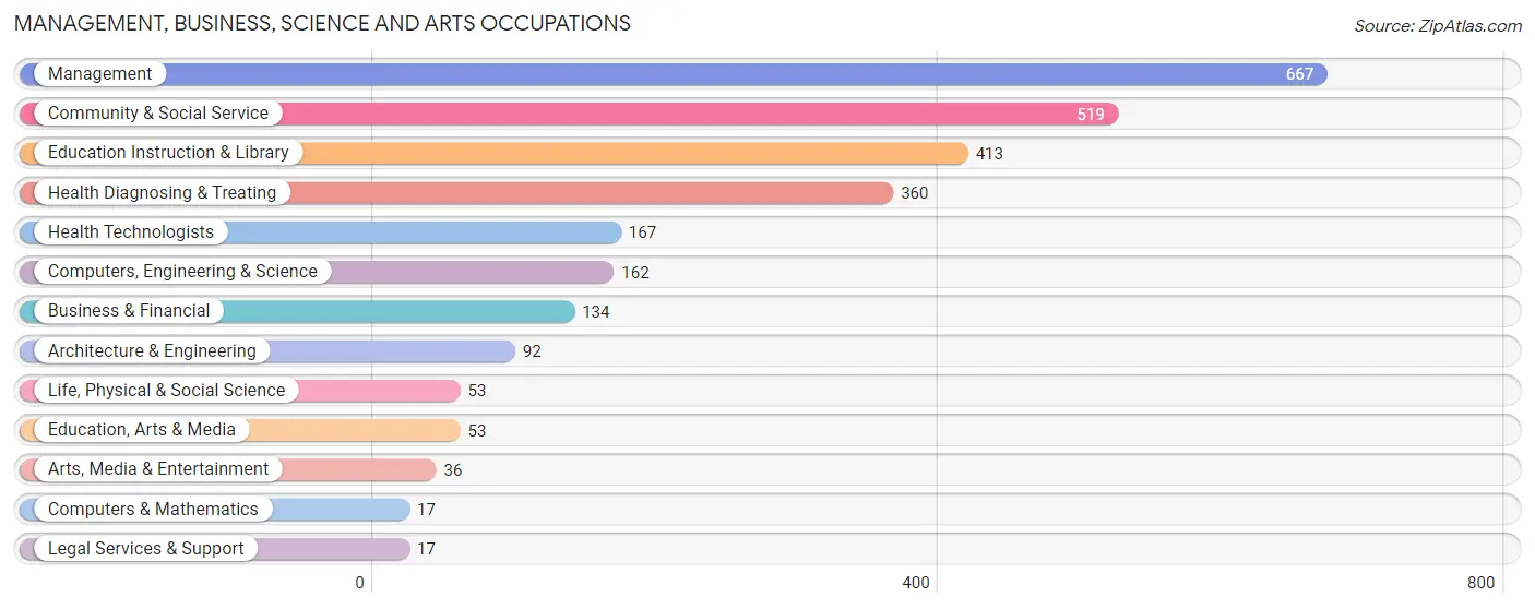 Management, Business, Science and Arts Occupations in Hampton County