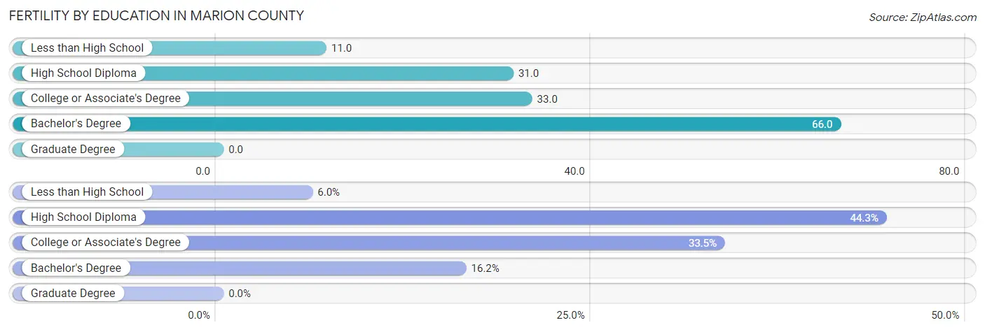 Female Fertility by Education Attainment in Marion County