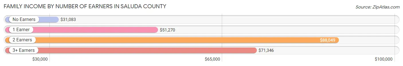 Family Income by Number of Earners in Saluda County