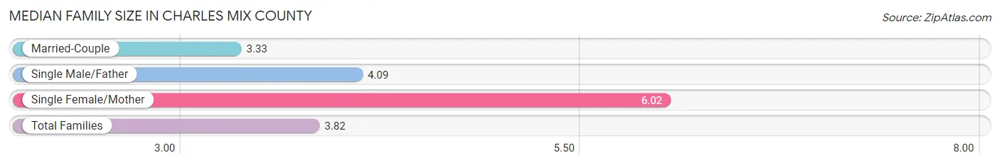 Median Family Size in Charles Mix County