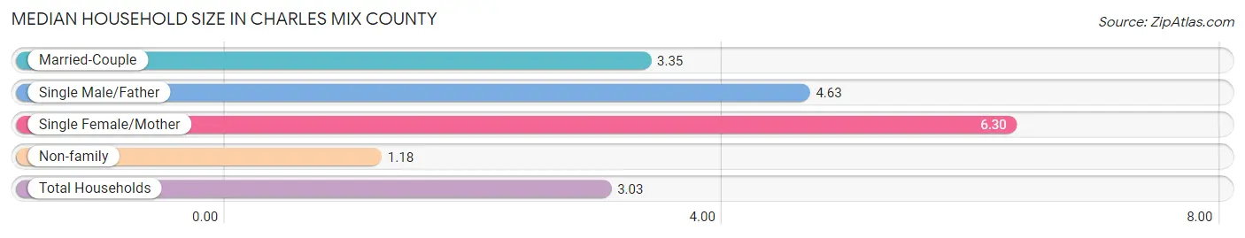 Median Household Size in Charles Mix County