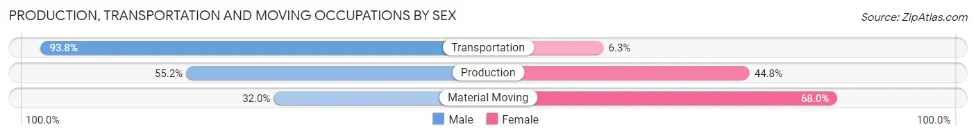 Production, Transportation and Moving Occupations by Sex in Corson County