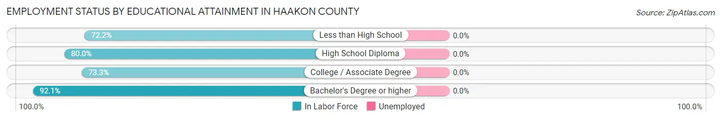 Employment Status by Educational Attainment in Haakon County