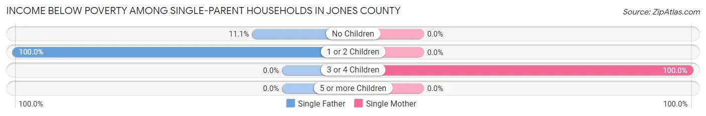 Income Below Poverty Among Single-Parent Households in Jones County