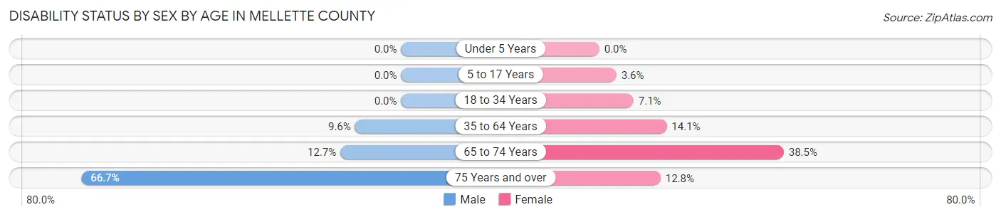 Disability Status by Sex by Age in Mellette County