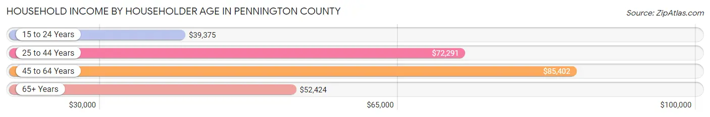 Household Income by Householder Age in Pennington County